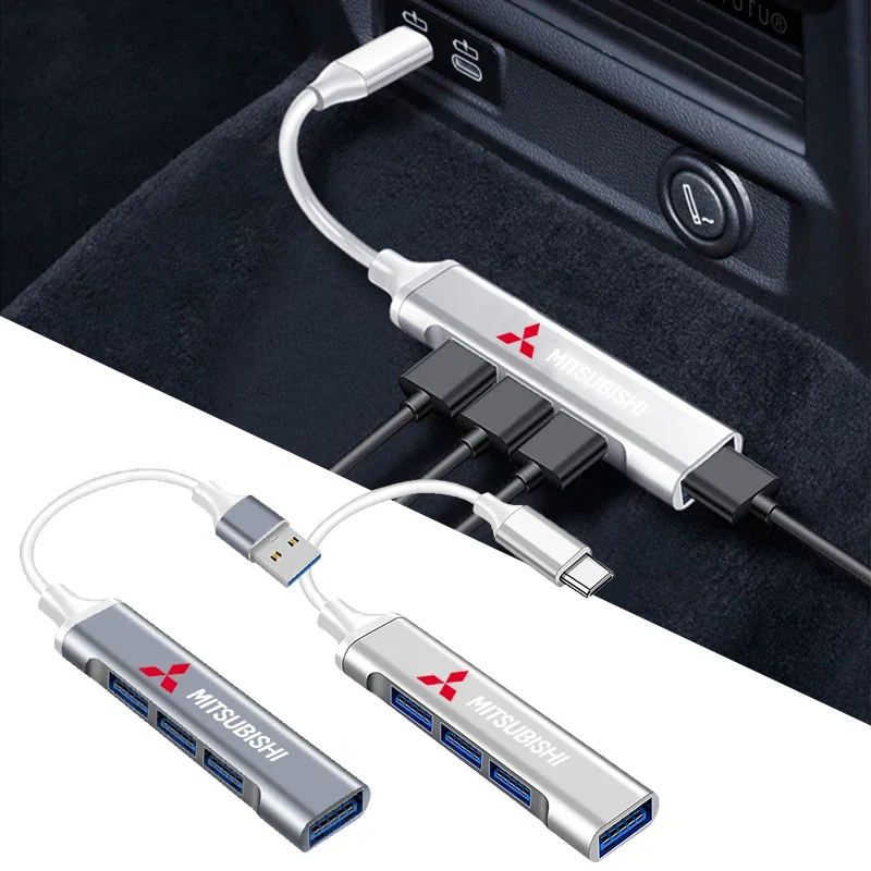 USB 3.0 Hub Dock Type C 3.1 4-портовый мульти-сплиттер-адаптер OTG для Mitsubishi Lancer Asx Outlander Pajero L200