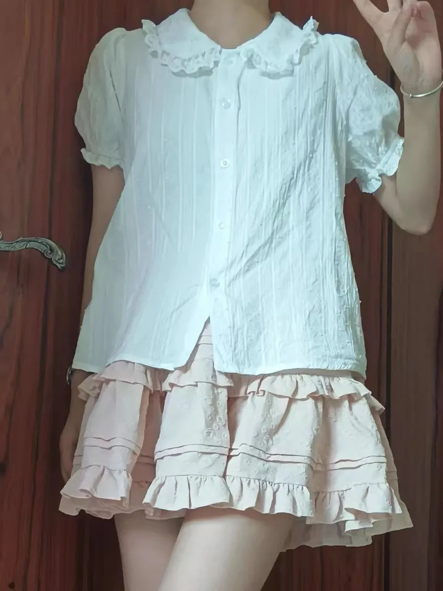 Яркие украшения трапециевидной формы однотонные мини-юбки в японском стиле