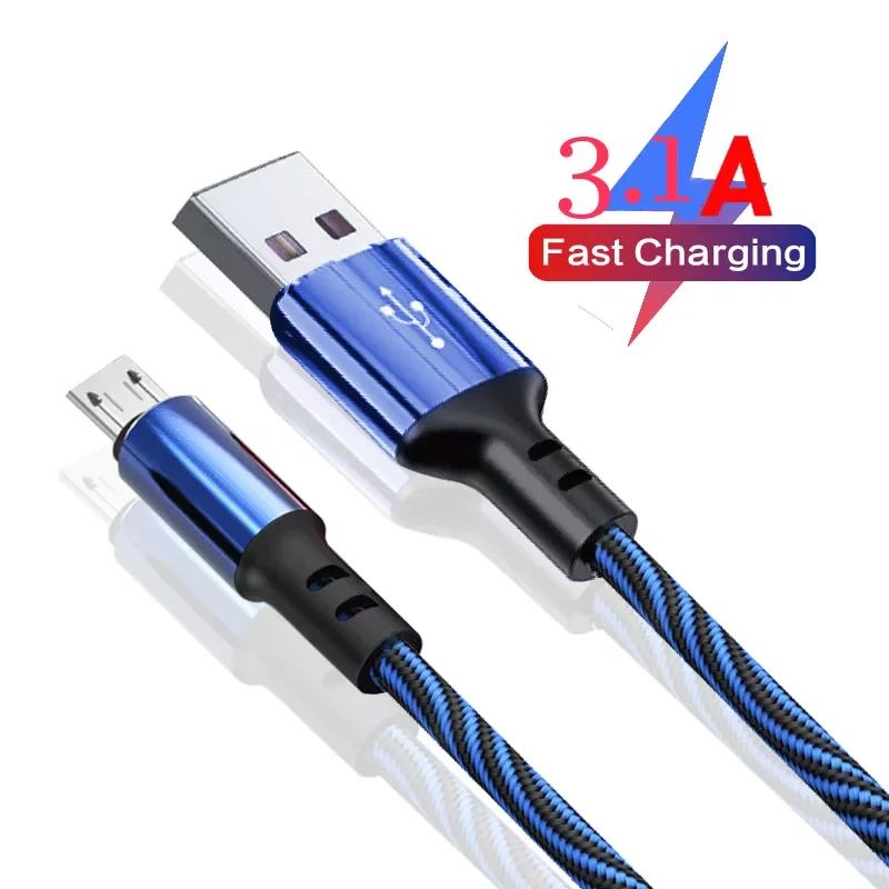 

Micro USB Cable 3.1A Fast Charging Micro Data Cord For Samsung S7 Xiaomi Huawei Android Mobile Phone Accessories Charger Cables