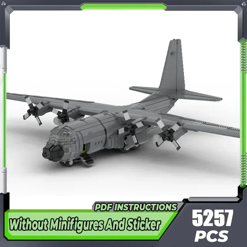 Строительные блоки Moc в стиле милитари масштаб 1:38 Skala Legacy C-130H Hercules модель