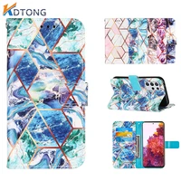 marble splicing leather case for samsung galaxy s22 s20 fan edition s21 fe plus lite note 20 ultra with card pocket phone cover