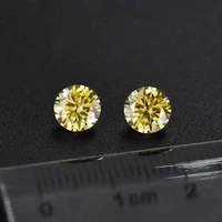 0 5 3ct yellow color vvs round moissanite loose stones 8 heart 8 arrow excellent cut moissanite gemstone for diy jewelry making