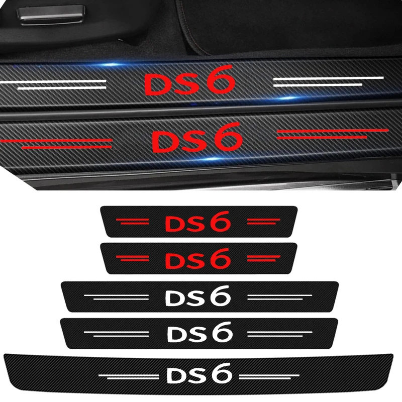 

Наклейки из углеродного волокна, защитная полоса для Citroen DS6, логотип, водонепроницаемая пленка с защитой от царапин