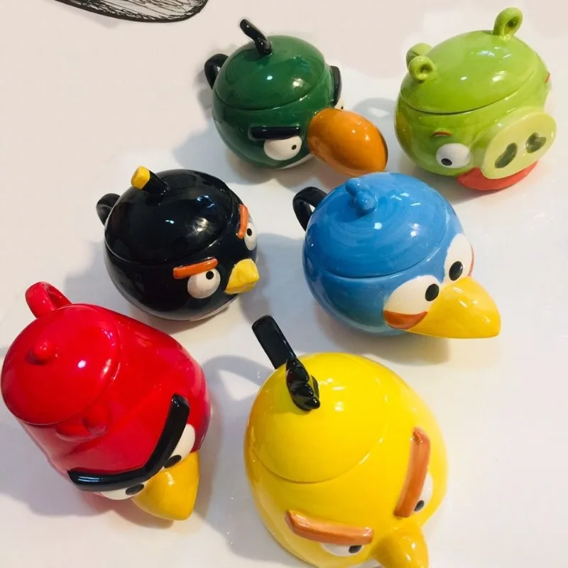 

Angry Birds Anime Cartoon New Personality Ceramic Cup Mug Personality Creative Water Cup Milk Cup Couple Cup Coffee With Lid