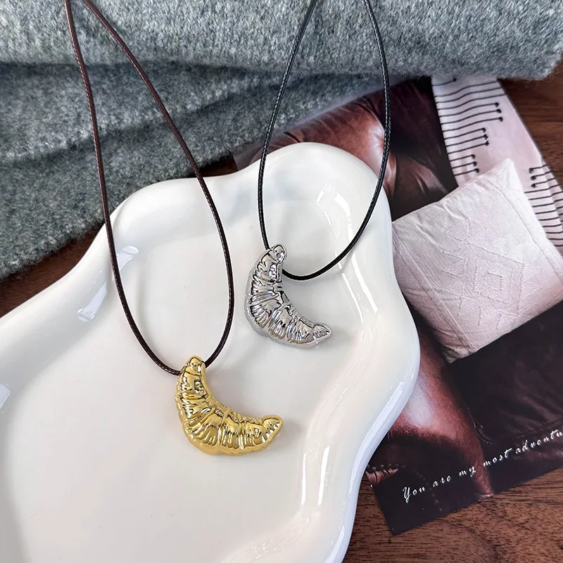 Летнее корейское уникальное колье-колье с круассаном для женщин и девочек милые