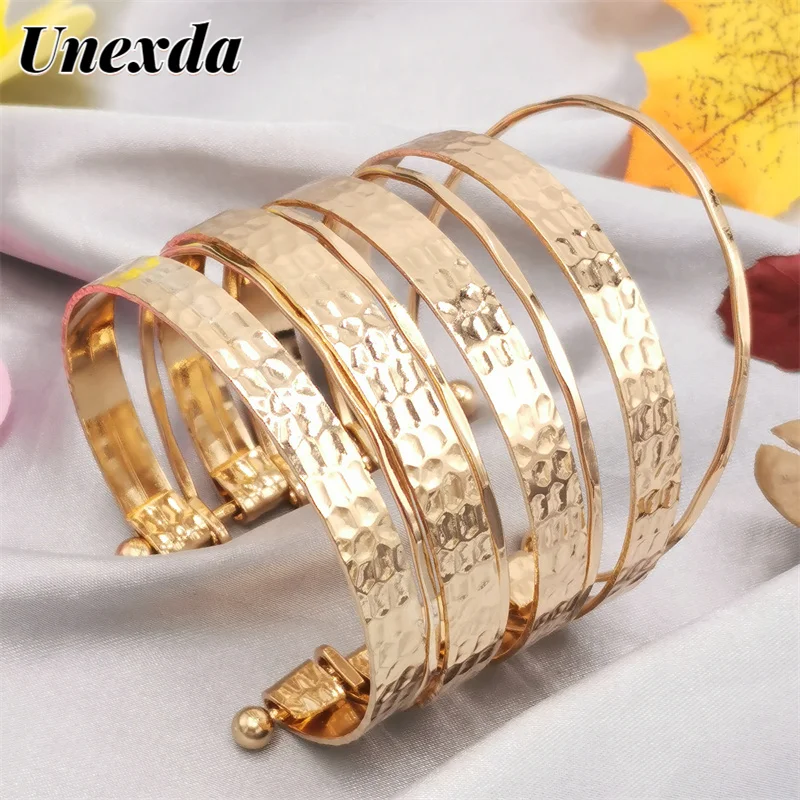 

Unexda Luxury Multi-layered Gothic Bracelet Ethnic Jewelry Minimalist Statement Bracelet Bohemia Jewelry Gold Plated Bracelets