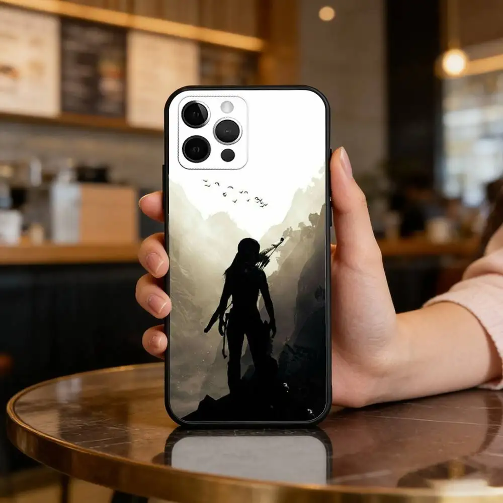 Фото L-Lara-Croft T-Tomb R-Raider Мягкий силиконовый черный чехол для телефона, для iPhone 17, 16, 15, 14, 13, 12, 11 Plus, Pro Max, XS №4