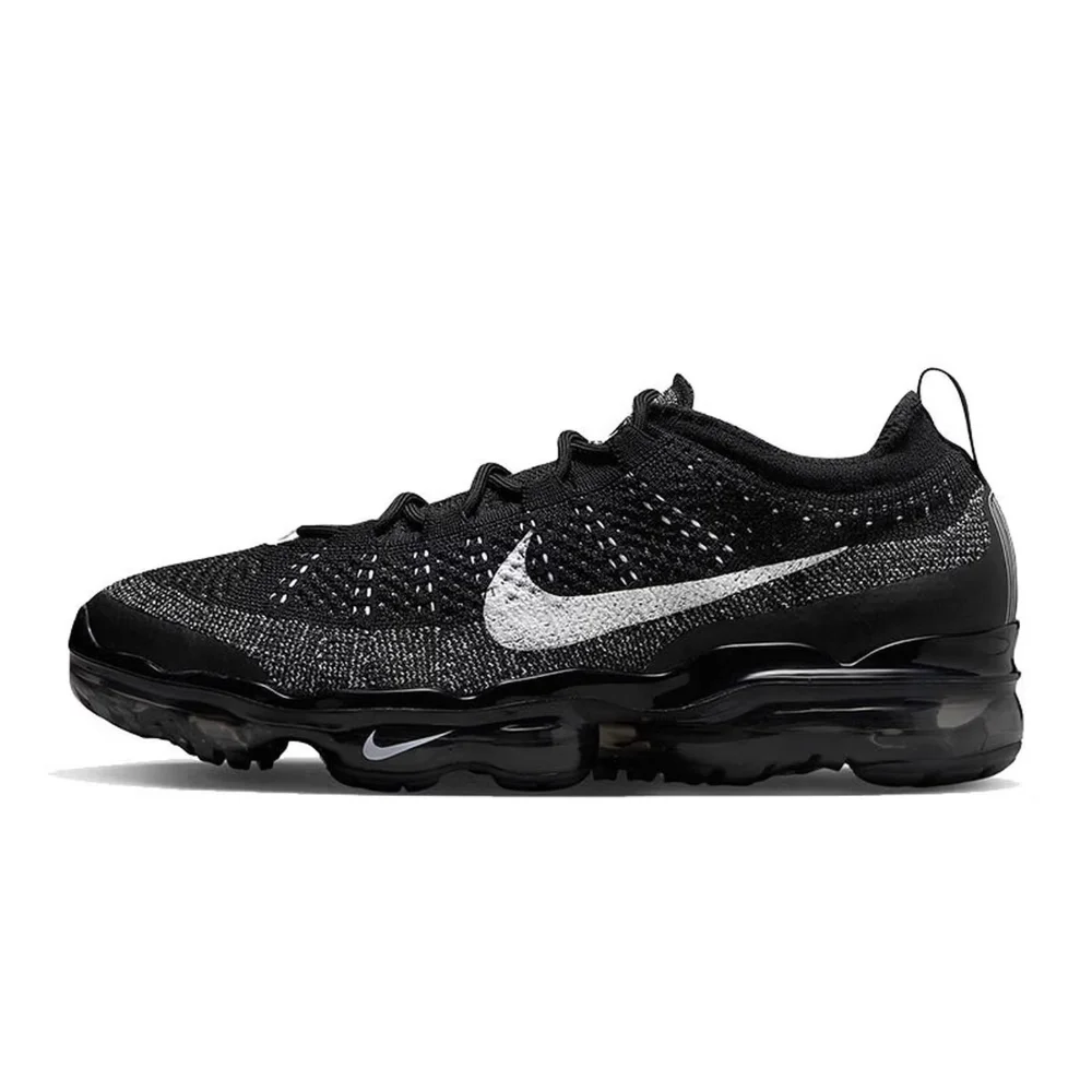 Фото Мужские низкие кроссовки Nike Vapormax Flyknit для повседневного бега - черно-белые, удобные, дышащие, с амортизацией, прочные DV1678-001 №2