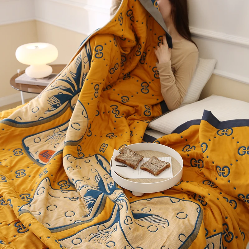 Утолщенное десять слоев марлевого полотенца одеяло хлопок лето-осень кровать