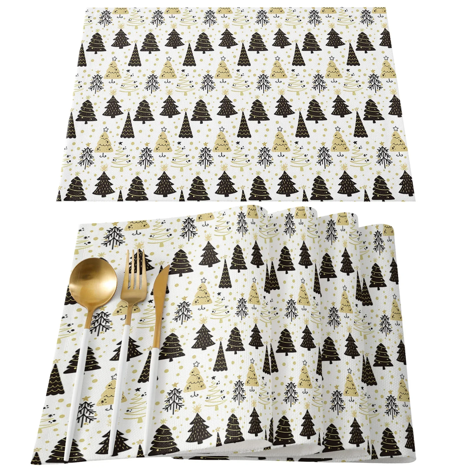 Черная и Золотая настольная дорожка на рождественскую елку для свадебной