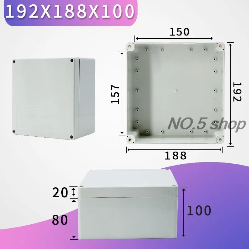 1 шт. 192x188x100 мм водонепроницаемая внешняя панель из АБС-пластика с кнопками питания