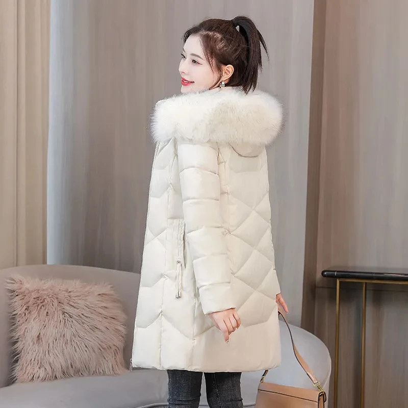 Women's Cotton-padded Jacket Winter 2022 New Women Fur Collar Parkas Korean Thicken Warm Winter Cotton Coat Loose Basic Coat