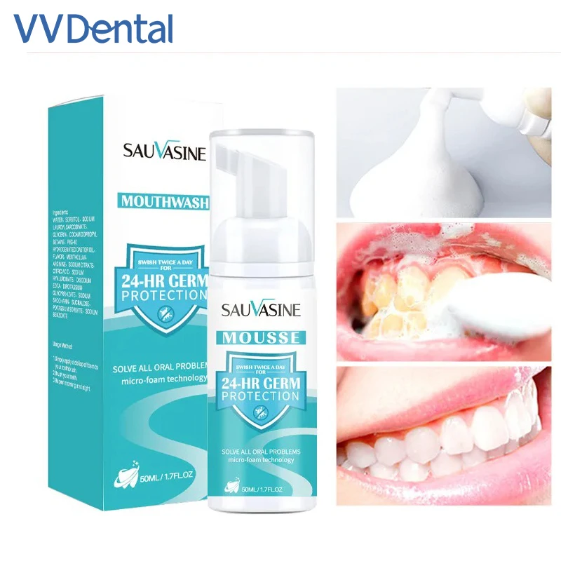 

VVDental Teeth Whitening Foam Tooth Cleaning Foam Remove Plaque Tartar Smoke Yellow Stains Freshen Breath 50ml Toothpaste Oral H