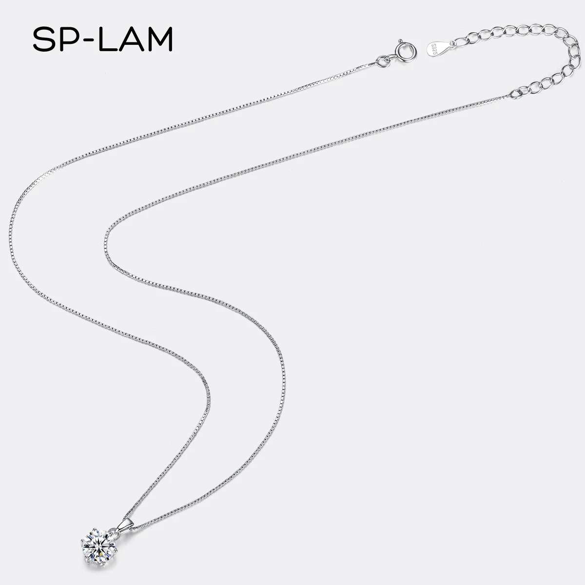 Женское ожерелье из серебра 925 пробы с бриллиантом 1 карат |