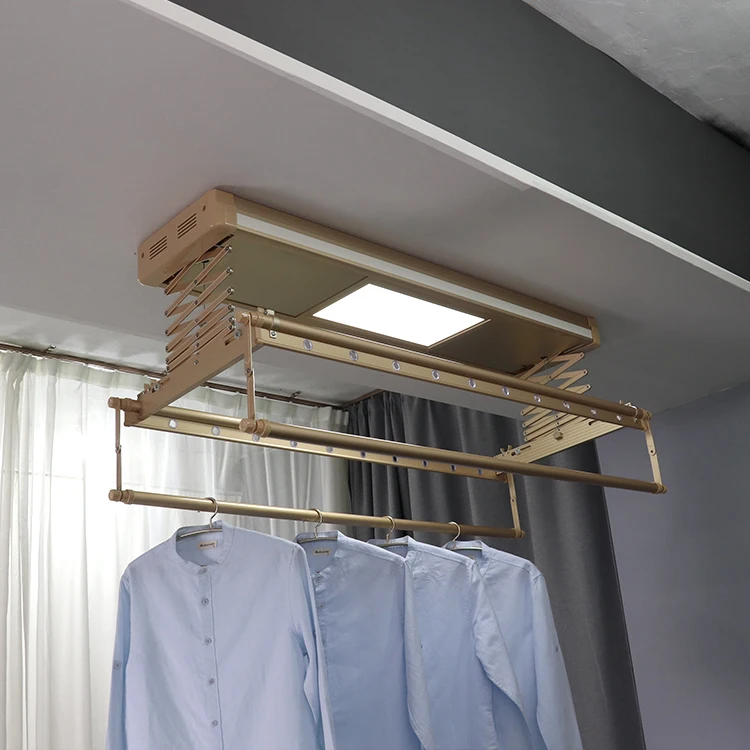 50% off Electric foldable laundry clothes clothing drying hanging cloth rack hangers automatic ceiling clothes dryer enlarge