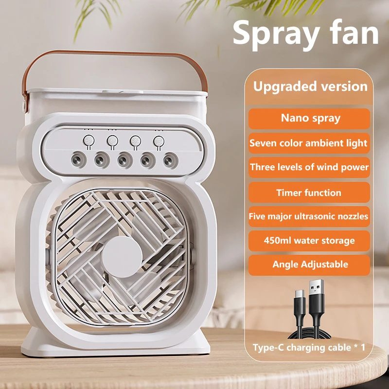 

Xiaomi 3 в 1, увлажнитель-распылитель, 3-скоростной настольный вентилятор, светодиодный ночник, охладитель воды и воздуха для комнаты, спальни, офисного стола, регулируемый