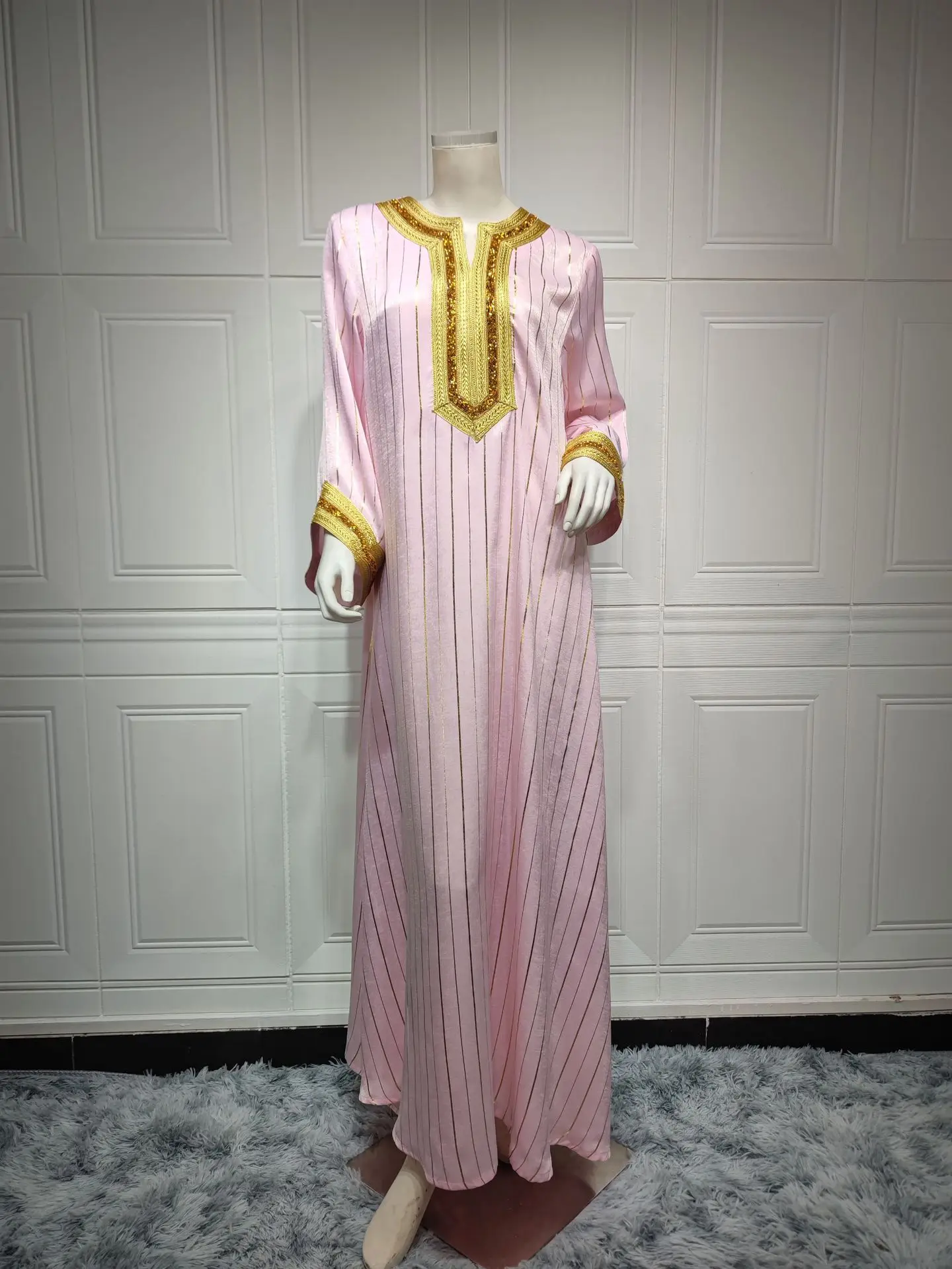Jalabiya Muslim Fashion Loose Long Dress for Women Abaya Dubai Moroccan Kaftan Robe Femme Musulmane  Arab Caftan Evening Party