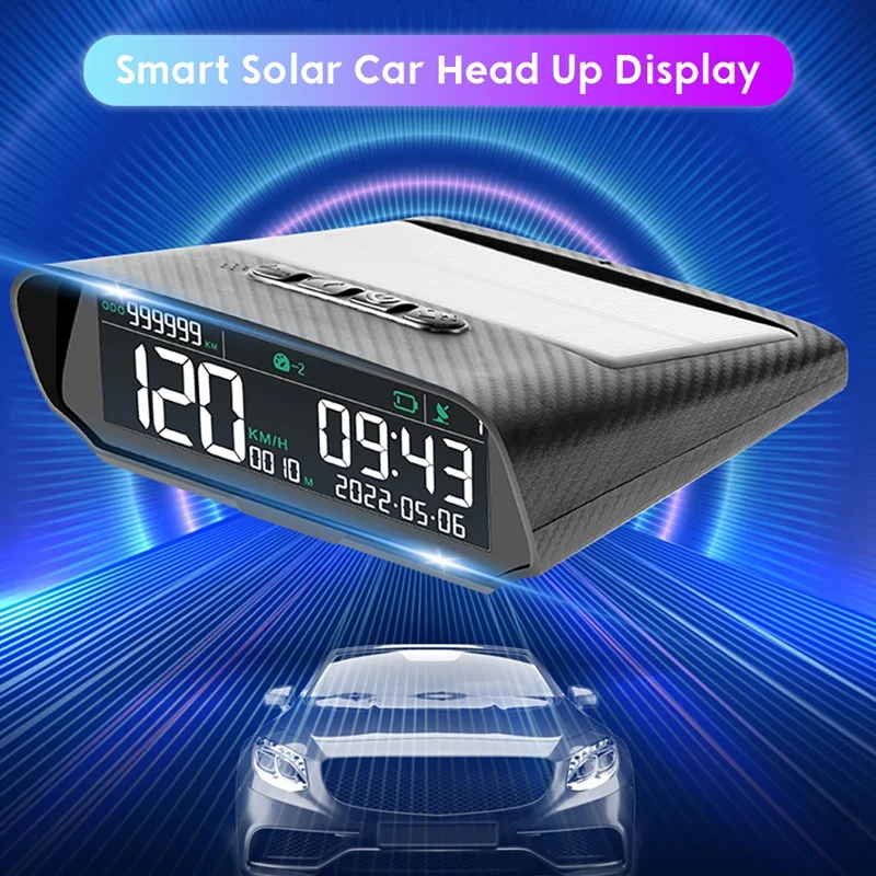 

NEW-Universal Solar Car HUD Multifunction Smart Digital Meter Vehicle GPS Speedometer For All Cars