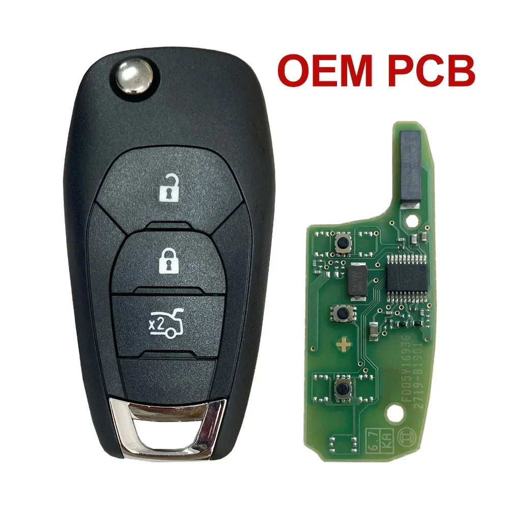 

2/3 шины, оригинальная печатная плата и послепродажный автомобильный дистанционный ключ ID46Chip, 433 МГц для Chevrolet Cruz Onix Tracker Colorado RS