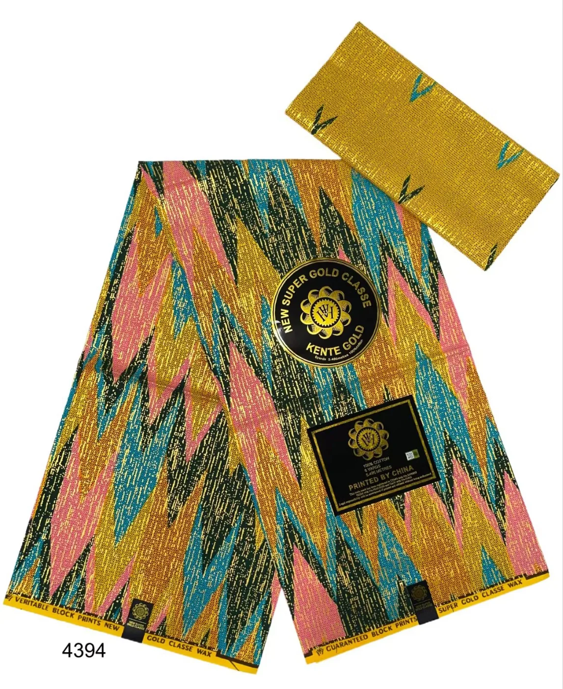 Анкара Африканская ткань kente gold Настоящая восковая Нигерия Гана Стиль Ткани для