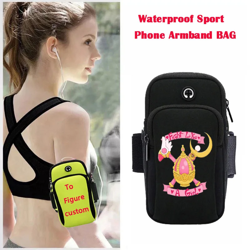 

Unisex Sport Arm package Running Jogging Gym Arm Band Mobile Bag Case Cover Holder For anime Cardcaptor Sakur Cartoon Arm Bag
