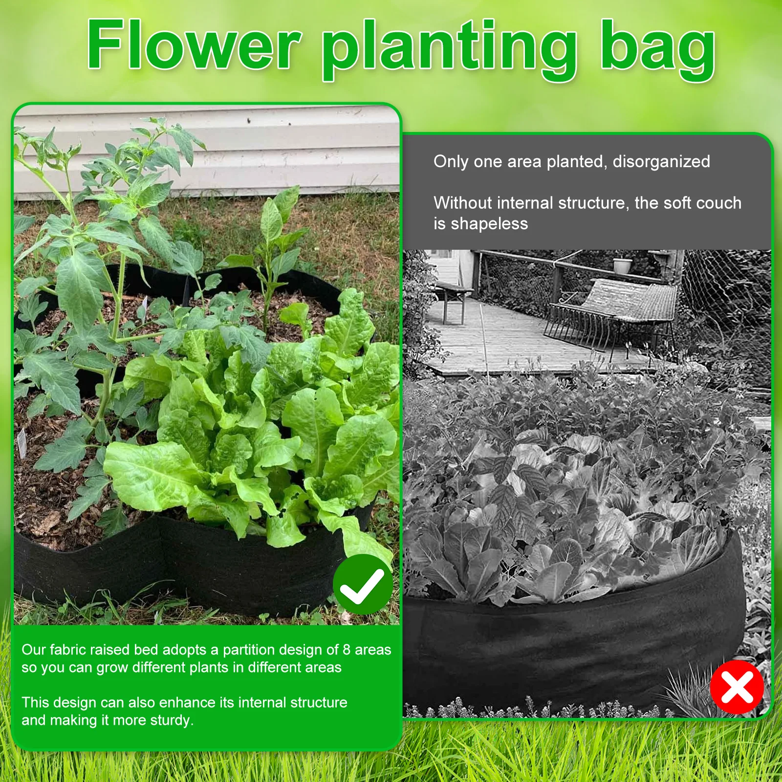 4/8 ячеек тканевая подстилка для посадки в саду квадратная фетровая выращивания