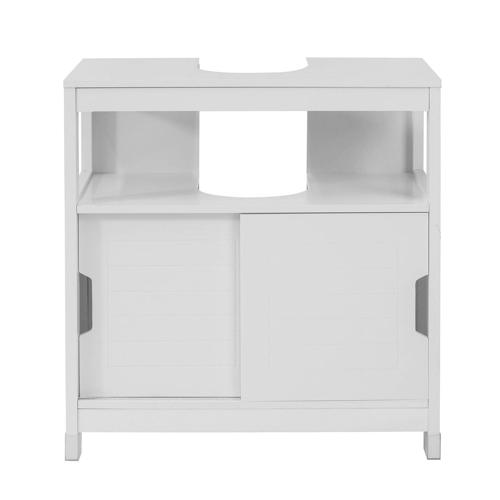 

SoBuy FRG128-II-W, White Under Sink Bathroom Storage Cabinet with Double Sliding Door