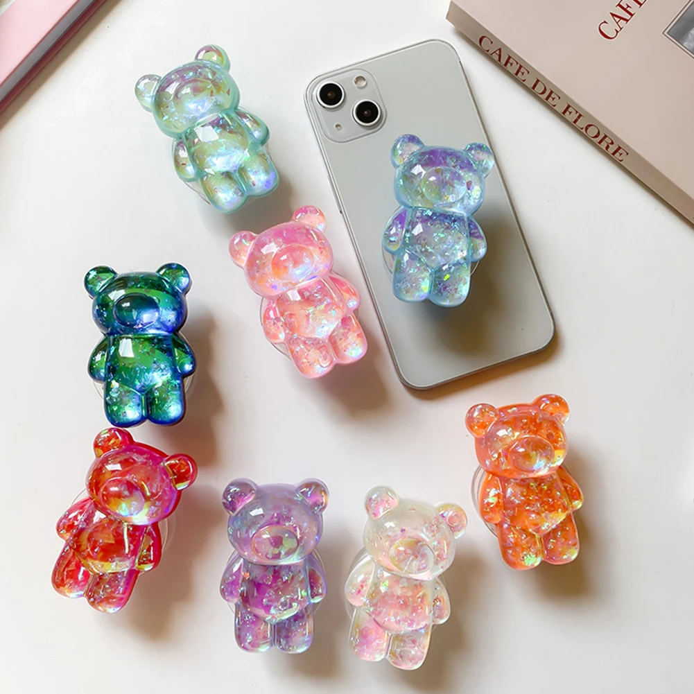 cellphone support griptok 3d cartoon cute bear grip tok desktop phone finger stand mobile shell holder accessories for iphone free global shipping