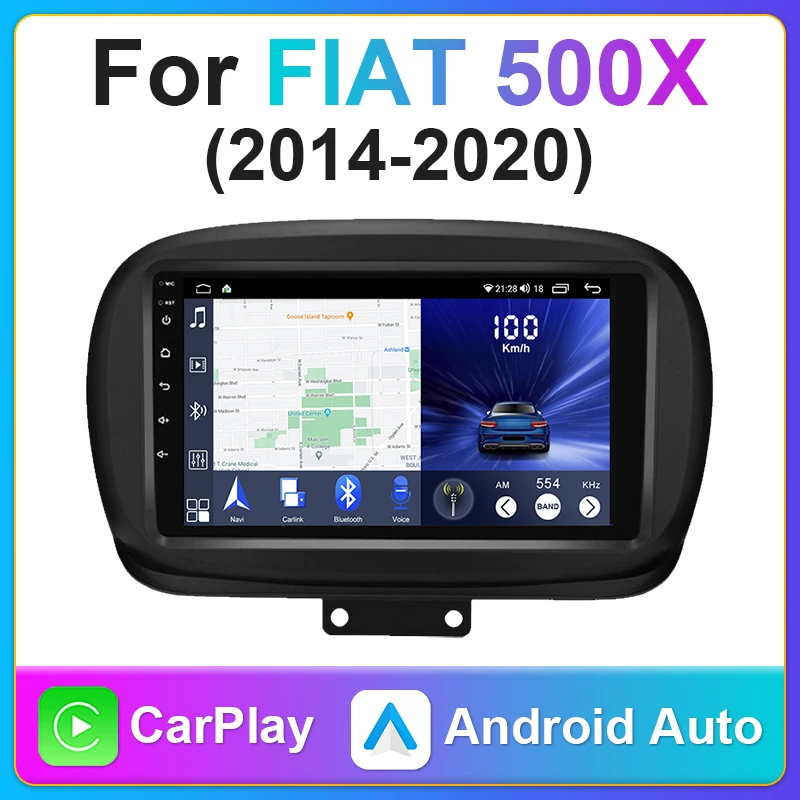 

Wireless Carplay AI Voice 2 din Android Auto Radio for Fiat 500X 2014 - 2020 Car Radio Multimedia GPS Track Carplay 2din dvd