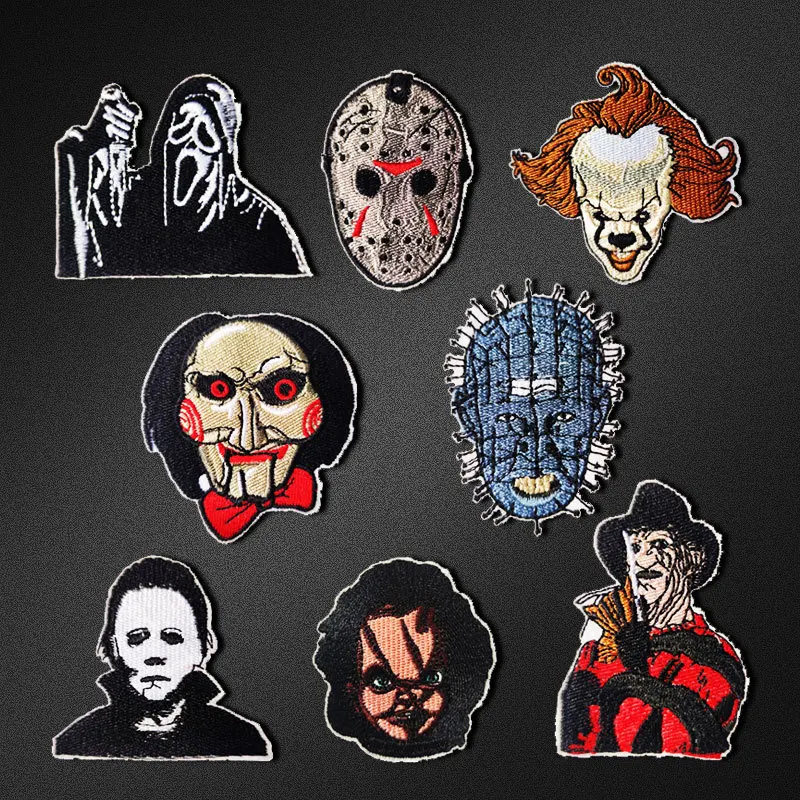 

1PCS Cartoon Horror Punk Badges Clothe Embroidery Patch Applique Ironing Clothing Sewing Supplies Decorative