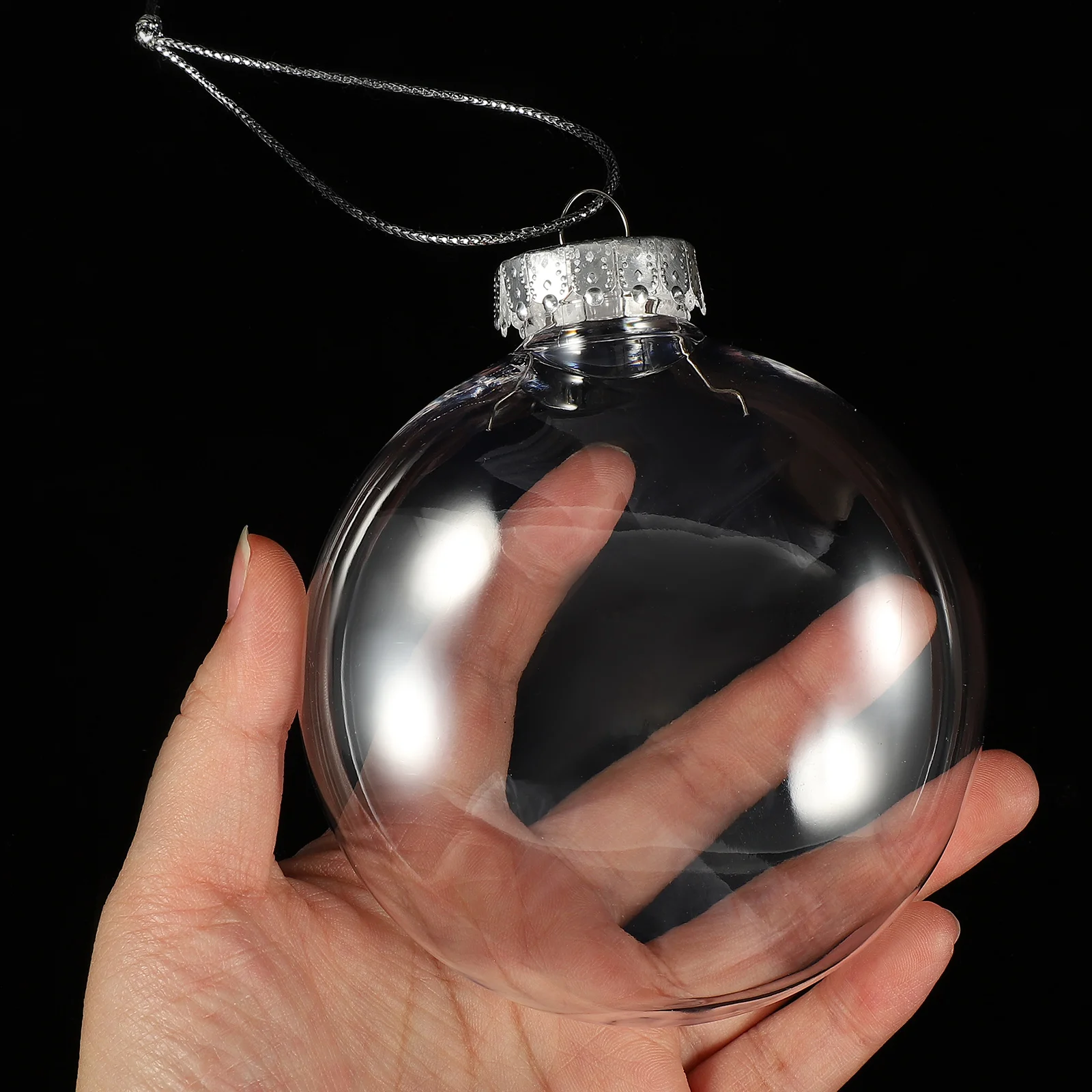

10 Pcs Wedding Decorations Christmas Flat Balls Fillable Clear Transparent Ornament Tree
