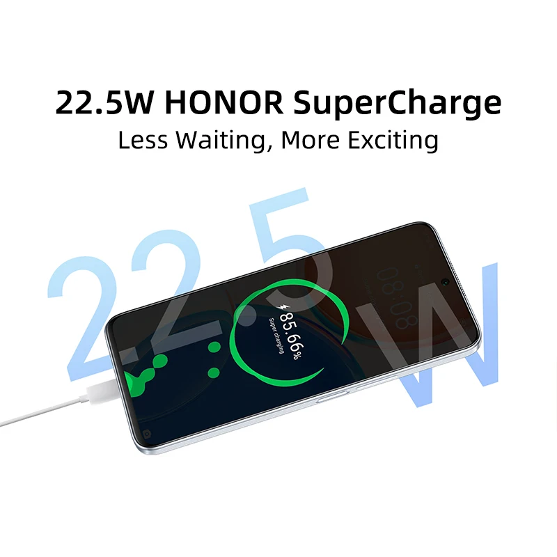 Смартфон HONOR X8 с глобальной прошивкой 6 ГБ 128 экран 7 дюйма тонкий корпус 45 мм Snapdragon