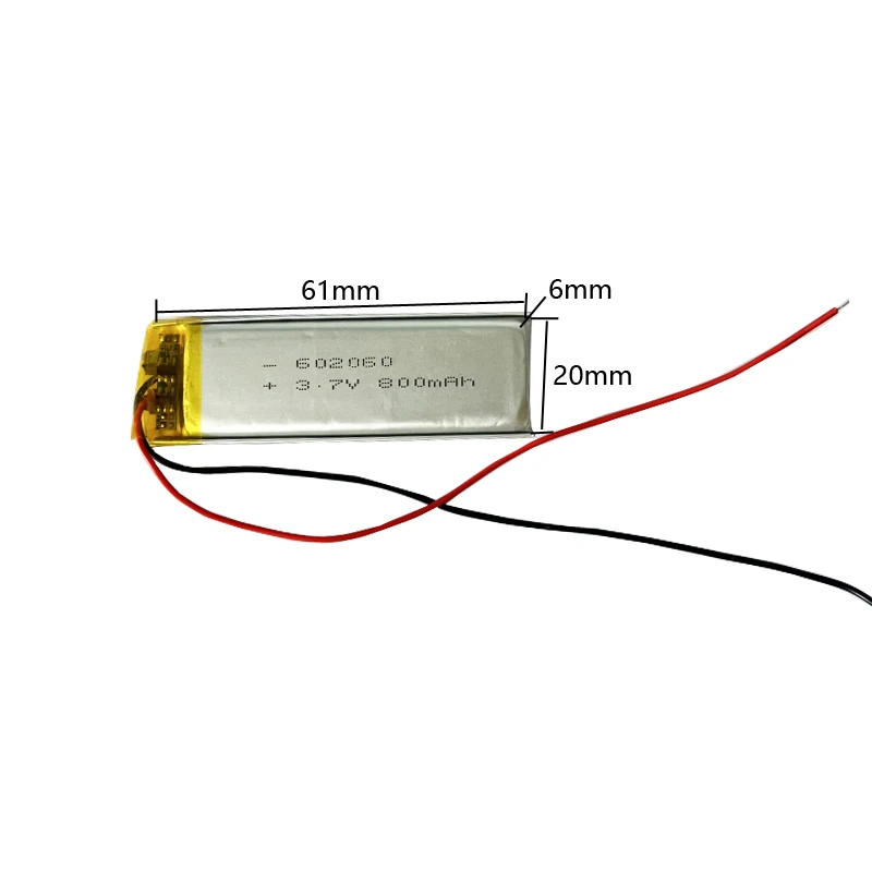 

3.7v Polymer Lithium Battery 602060 800mah Rechargeabble For Small Bluetooth Speaker Business Record Pen