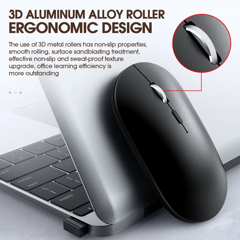Беспроводная мышь Bluetooth бесшумная перезаряжаемая для ноутбука ПК MacBook Mac IPad IPhone