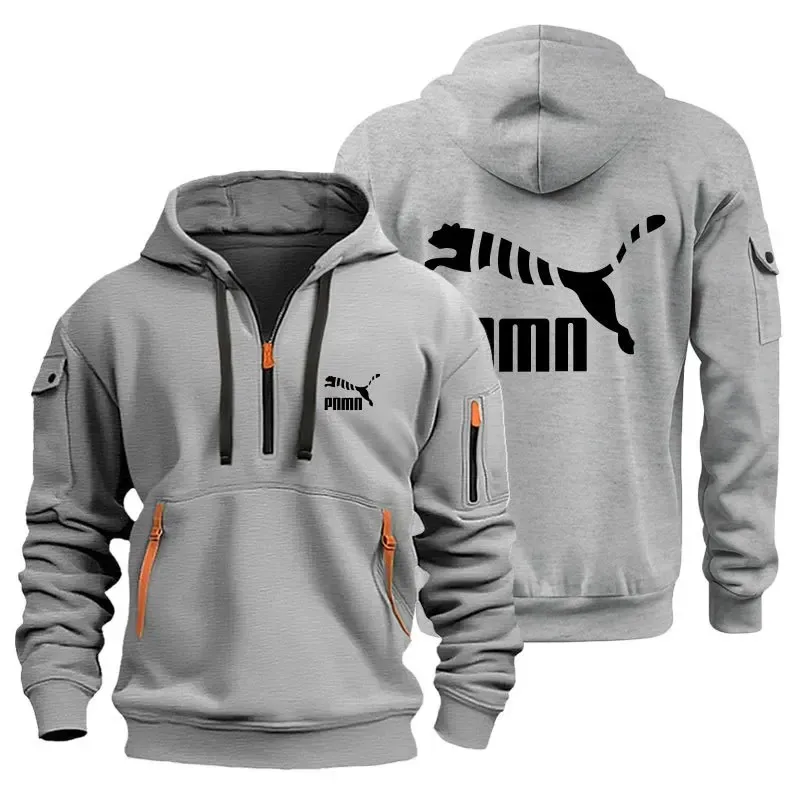 Новая осенне-зимняя мужская эластичная модная толстовка с капюшоном и