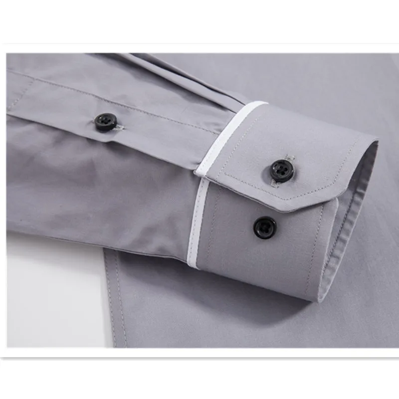 VISADA JUANA 2022 Men's Business Dress Shirts Spring Autumn Long Sleeved Male Formal Button-Down Shirt Fashion Casual Clothing