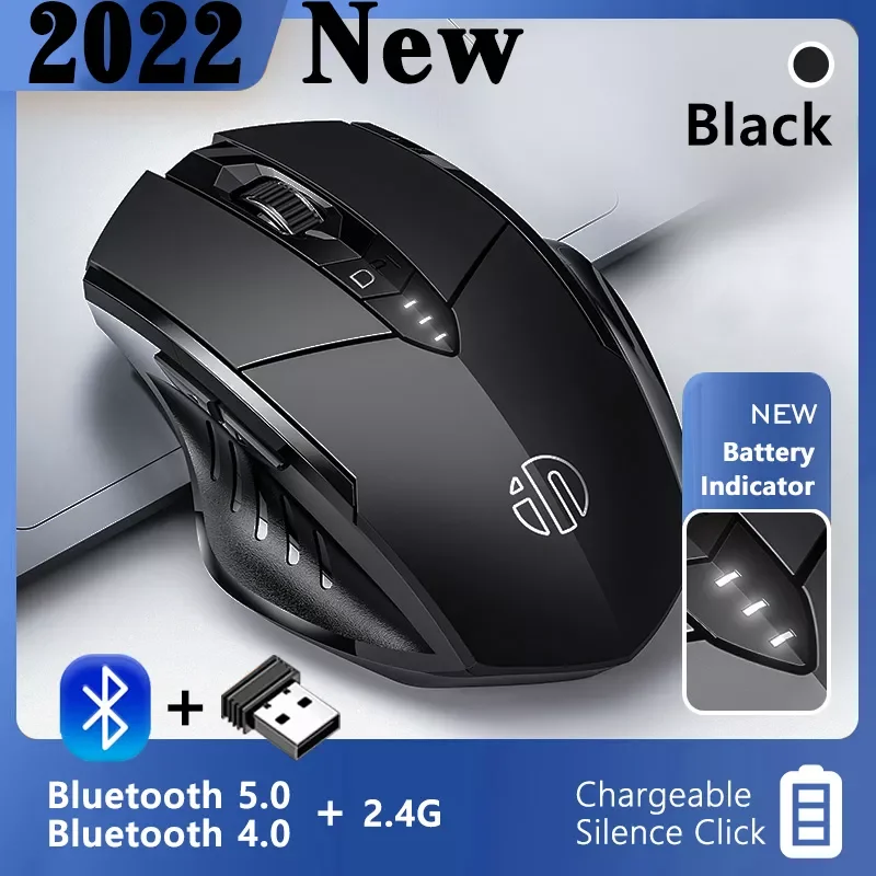 

2022 Wireless 2.4 GHz Ergonomic Mice Mouse 1600 DPI USB Receiver Optical Bluetooth-Compatible 3.0 5.0 Computer Gaming Mute Mouse