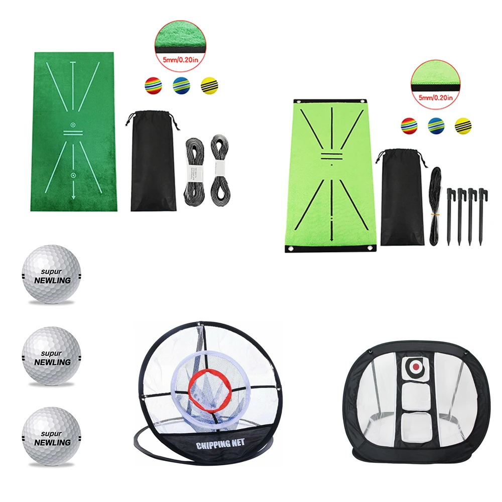 Swing Hitting Mat Golf Swing Training Aids Set Practice Trai