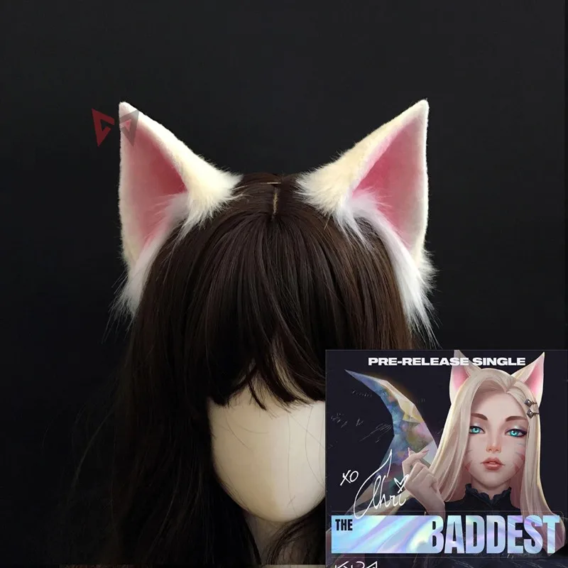 Anime Furry Ears KDA New Cat Fox LOL Ahri Cosplay DIY Ears Hairhoop Hairbands Headwear for Costume Accessories