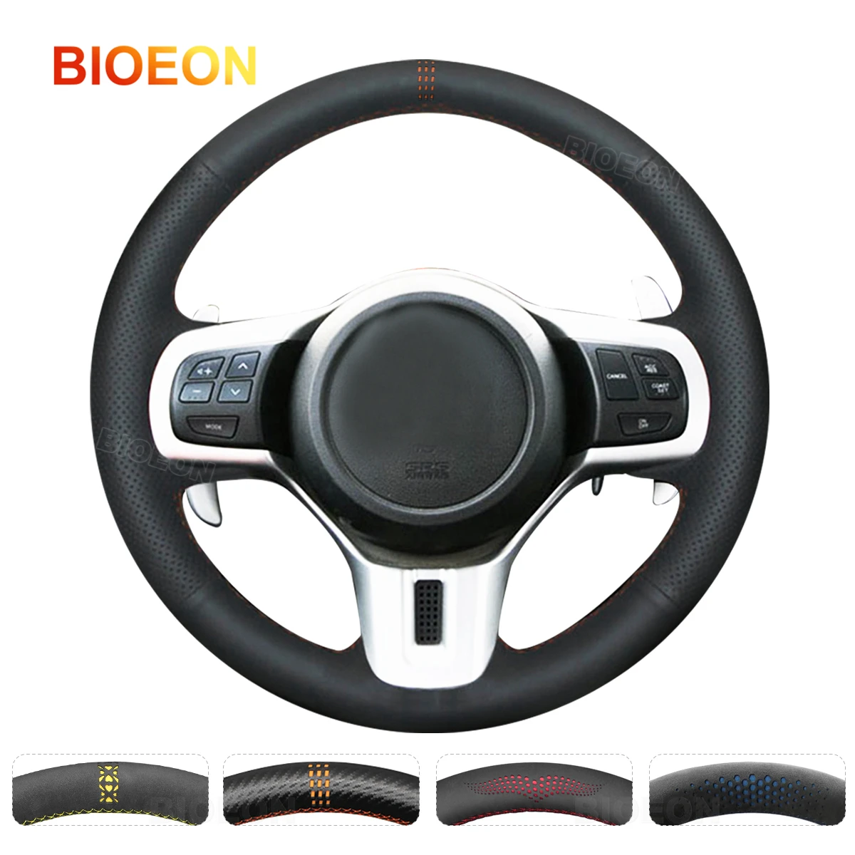 

Чехол на руль автомобиля BIOEON из черной искусственной кожи для Mitsubishi Lancer Evolution EVO X 10 2008 2009 2010 2011 2012 2013-2015