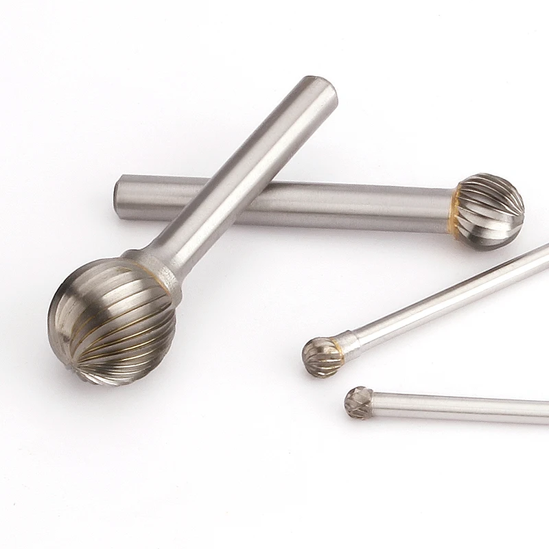 

YG8 Alloy Rotary File 1Pcs Round D-type Single slot Tungsten Steel Wood Carving Grinding Head Hard Metal Milling Cutter 3mm-16mm