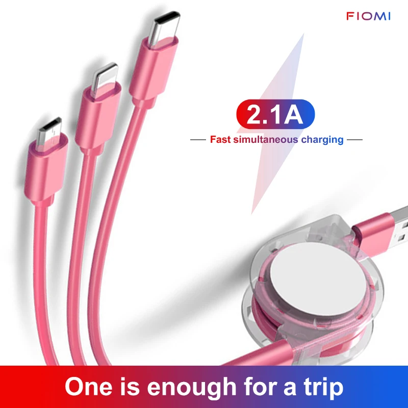 

3 in 1 Mobile Phone Cables USB Charger Cable for Samsung Huawei Xiaomi OPPO vivo 1+ Android Type C Micro USB Charging Cable Cord