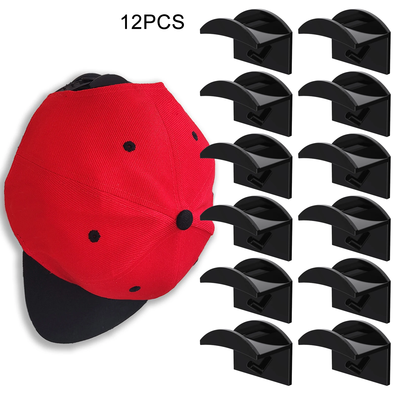 

Durable Hat Hooks Holder Adhesive Baseball Snapbacks Bedroom Collection Double Hook Fitted Hats Flat-brim Hats