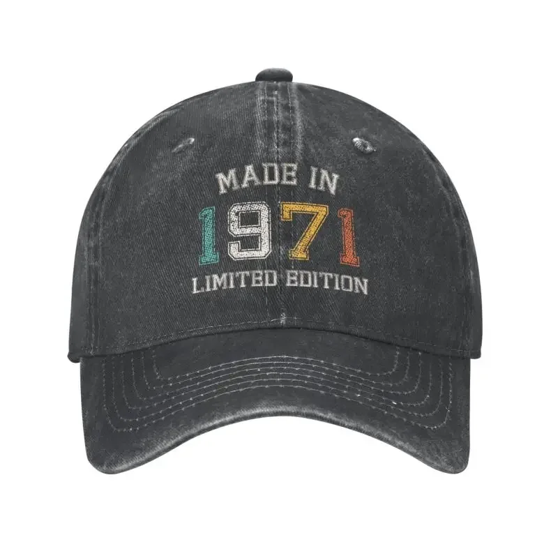 

Punk Cotton Born In 1971 Made In 71 Baseball Cap for Men Women Breathable 52th Birthday 52Years Gift Dad Hat Performance