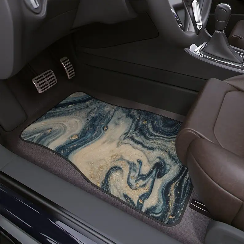 

Коврики для автомобиля с мраморной текстурой, коврики для автомобиля с абстрактным изображением синего цвета в минималистичном стиле, аксе...