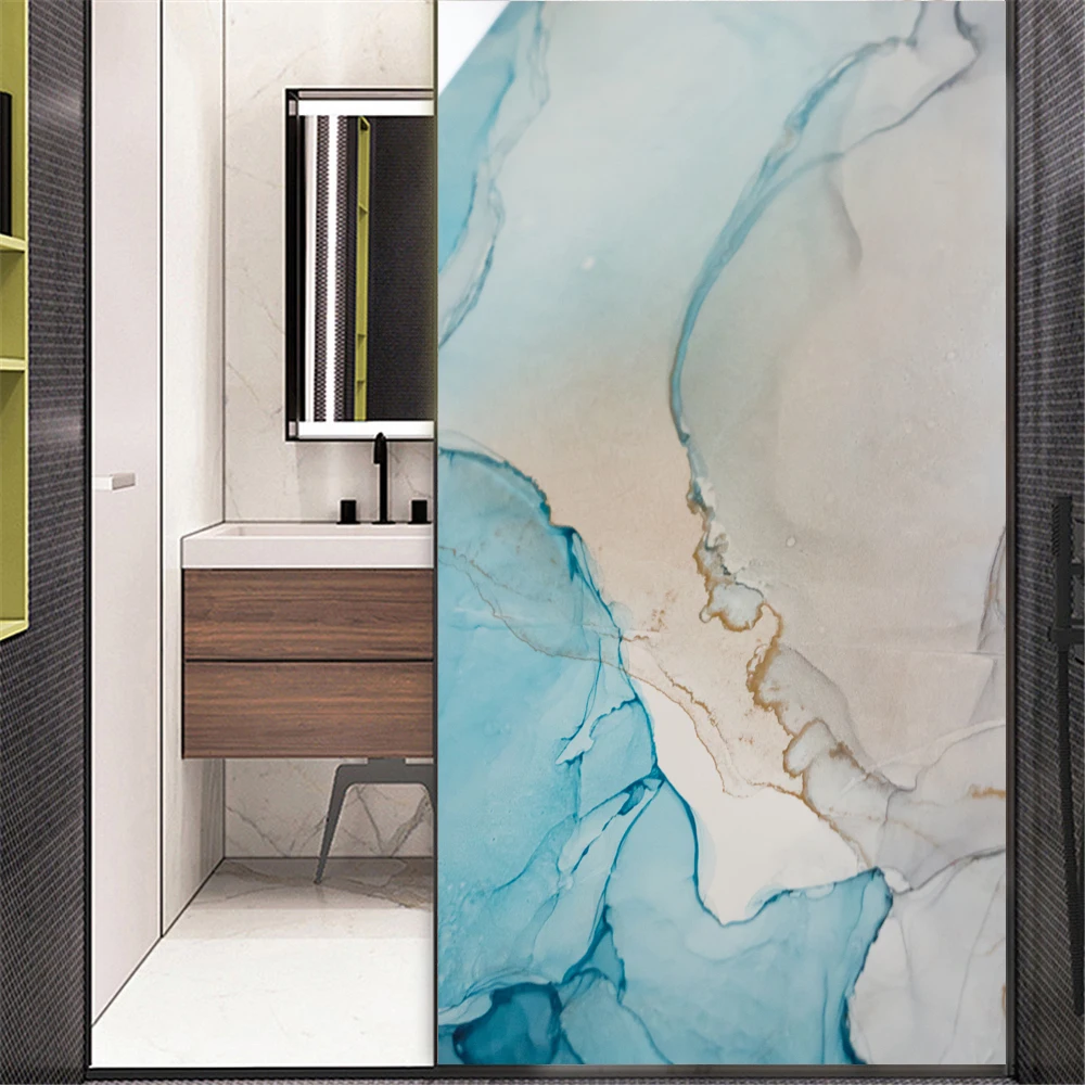 energię prywatności folia okienna dekoracyjne marmurowe tło witraż naklejki na okna bez kleju statyczne przyleganie matowe okienne 03