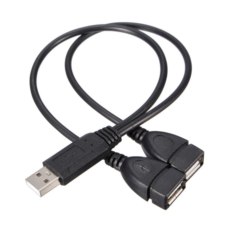 

Новый USB 2,0 A 1 штекер на 2 двойных USB разъема для передачи данных адаптер питания Y-образный разветвитель зарядный USB кабель Удлинительный кабе...