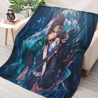 demon slayer blanket fleece springautumn anime japan breathable super soft throw blankets for bedding outdoor rug piece