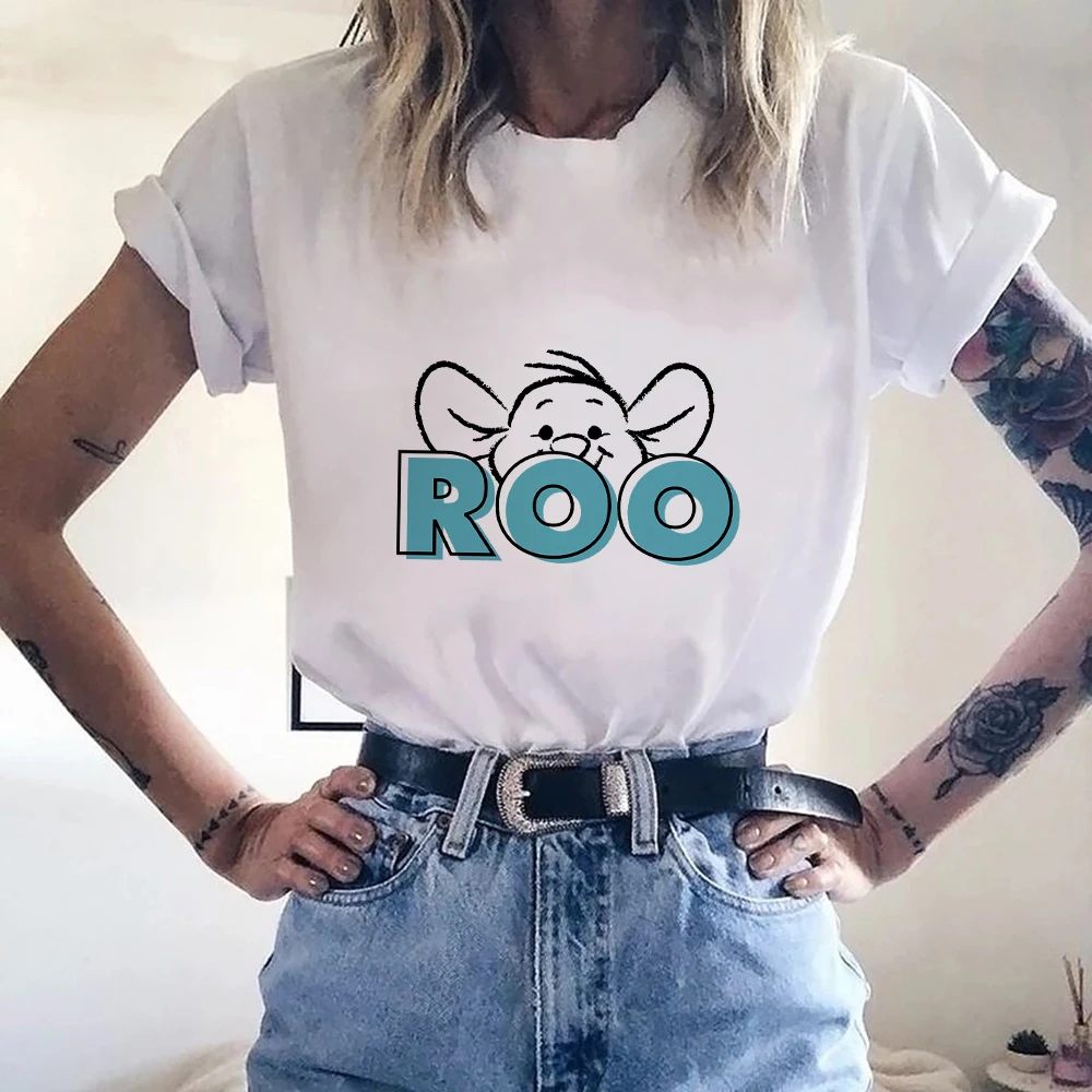 

Disney Women T-Shirts Roo Hot Sell Print Outdoor Style Y2K Minimalist Cartoon Graphic Female T Shirts Comfy Lady Casual Top