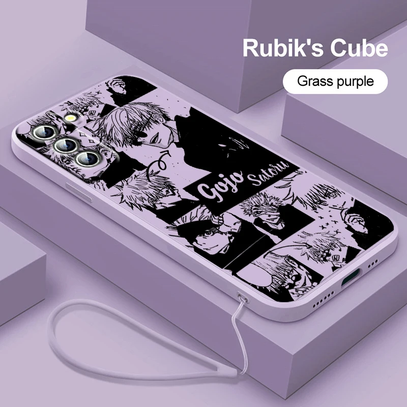 

Hot Anime Jujutsu Kaisen For Samsung S23 S22 S21 Ultra S20 FE S10 S9 Plus Lite 5G Liquid Rope Phone Case Cover